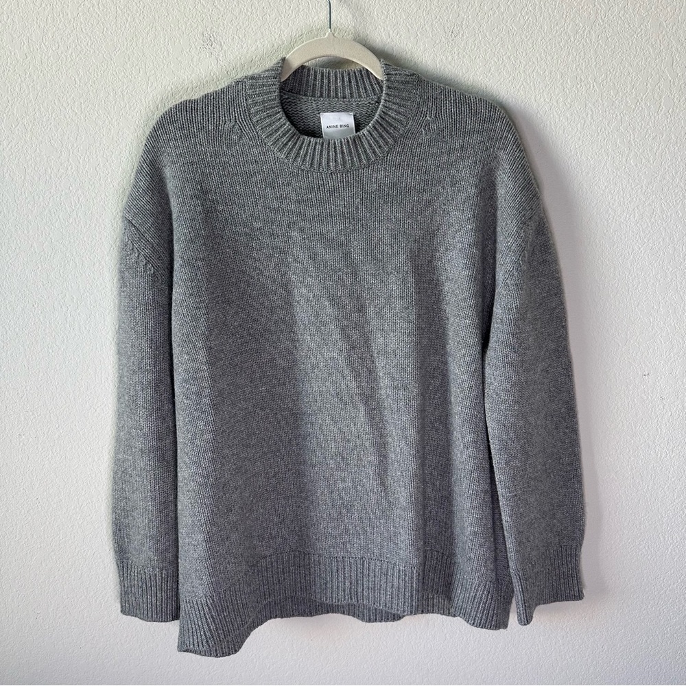 ANINE BING Rosie Gray Pullover Knit Cashmere Sweater SZ S - Picture 3 of 9